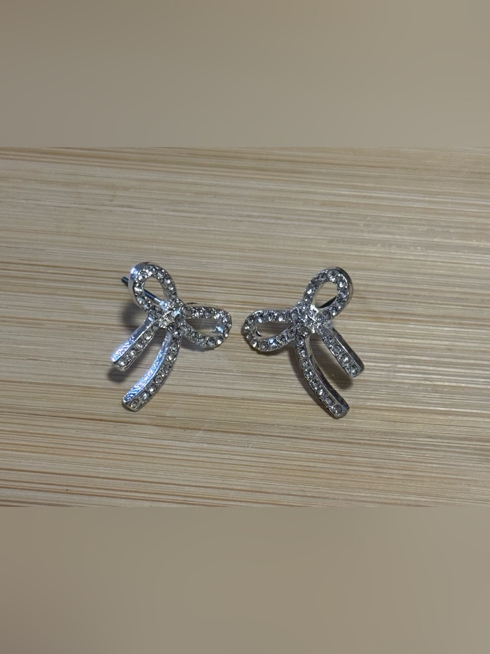 Rhinestone Bow Stud Earrings